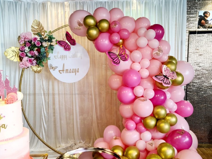 Gold mesh backdrop