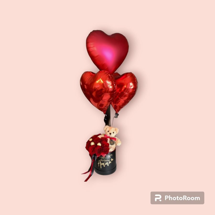 Valentine day balloon gift hamper