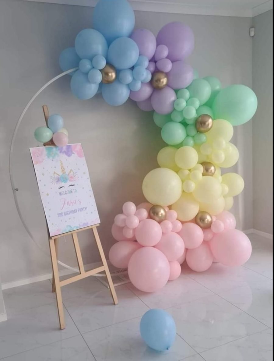 Pastel balloon garland for hire