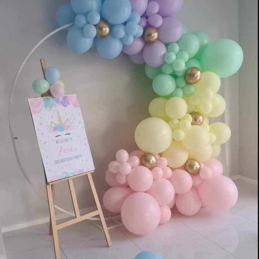 Pastel balloon garland for hire