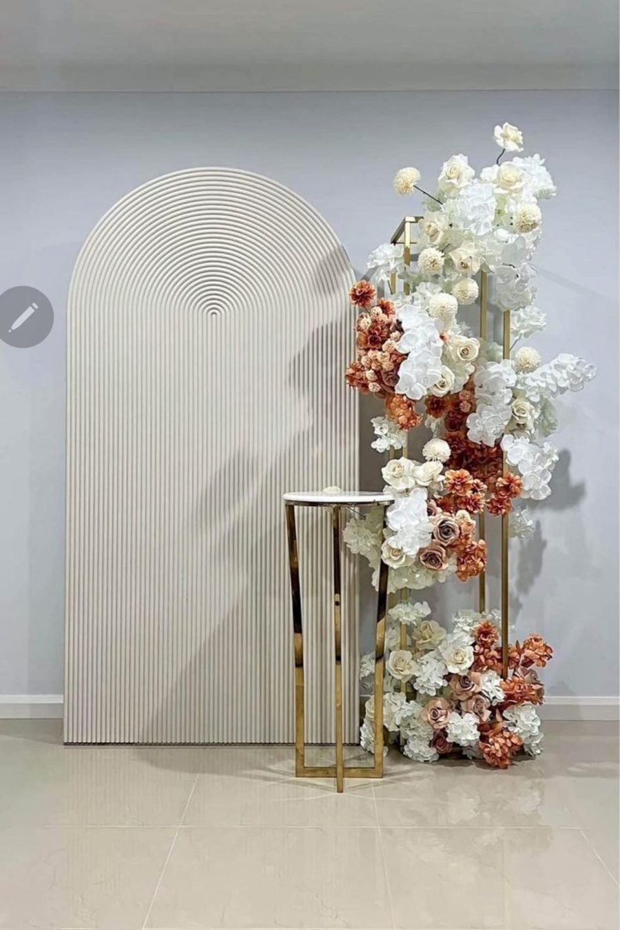White ripple arch for hire