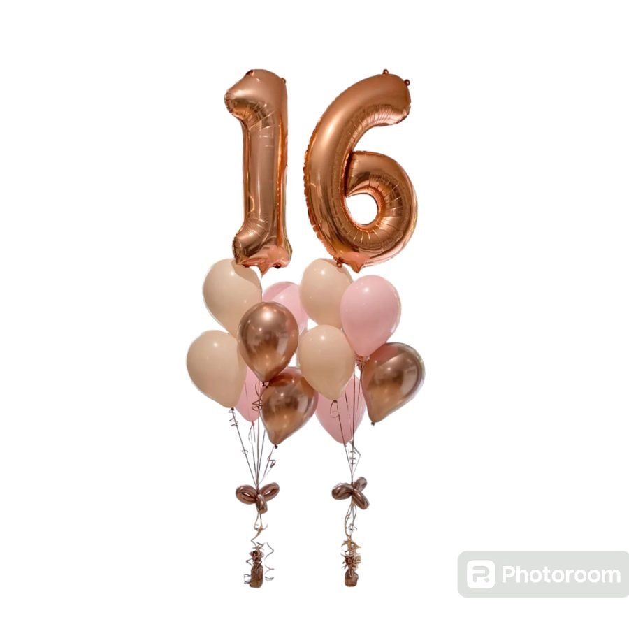 16th Foil Shape Balloon Bouquets