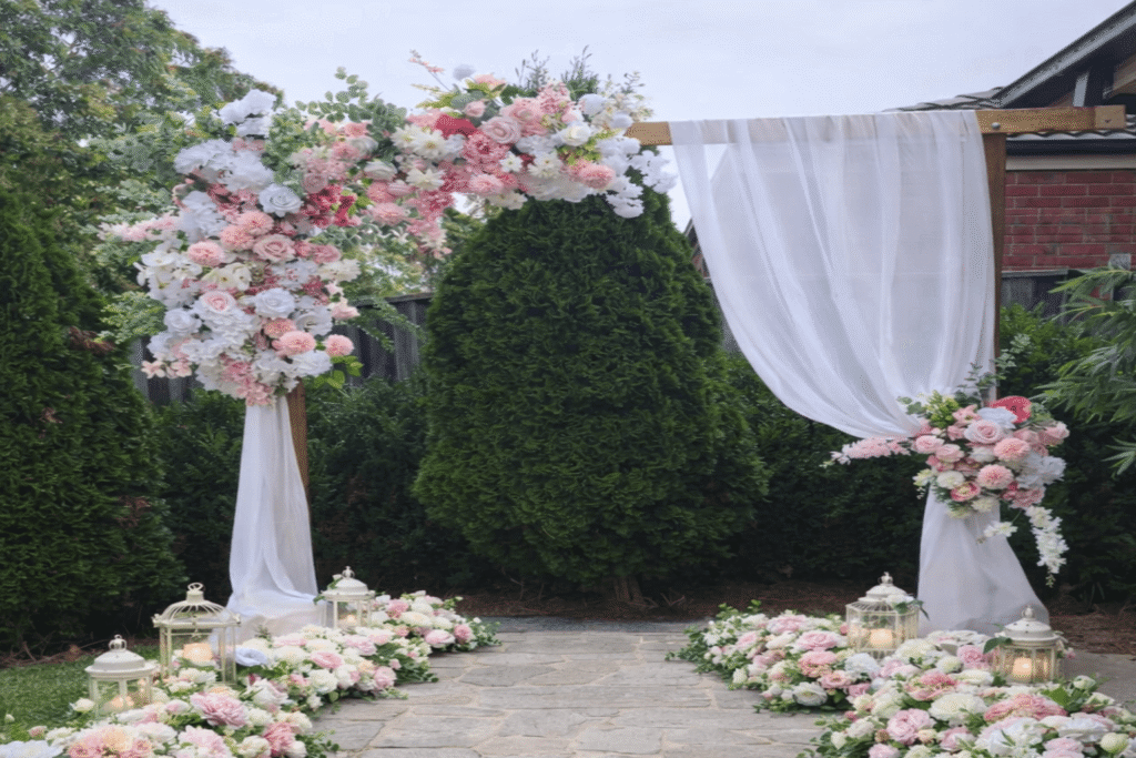 outdoor wedding backdrop