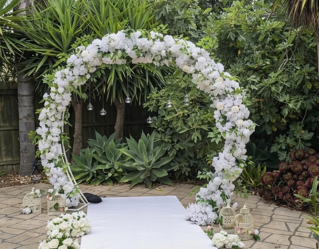 outdoor wedding flower/arch for hire in melbourne