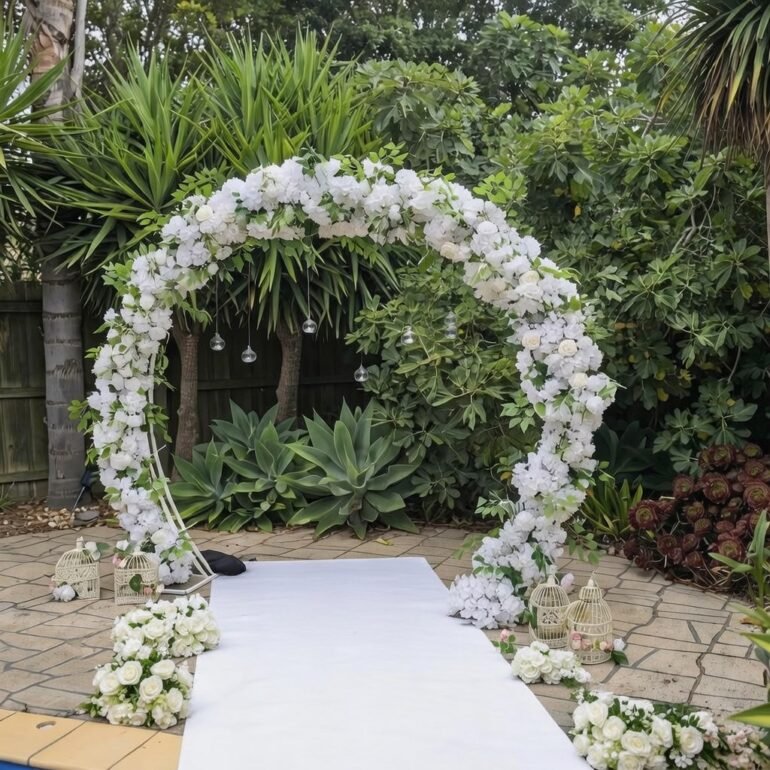 outdoor wedding flower/arch for hire in melbourne