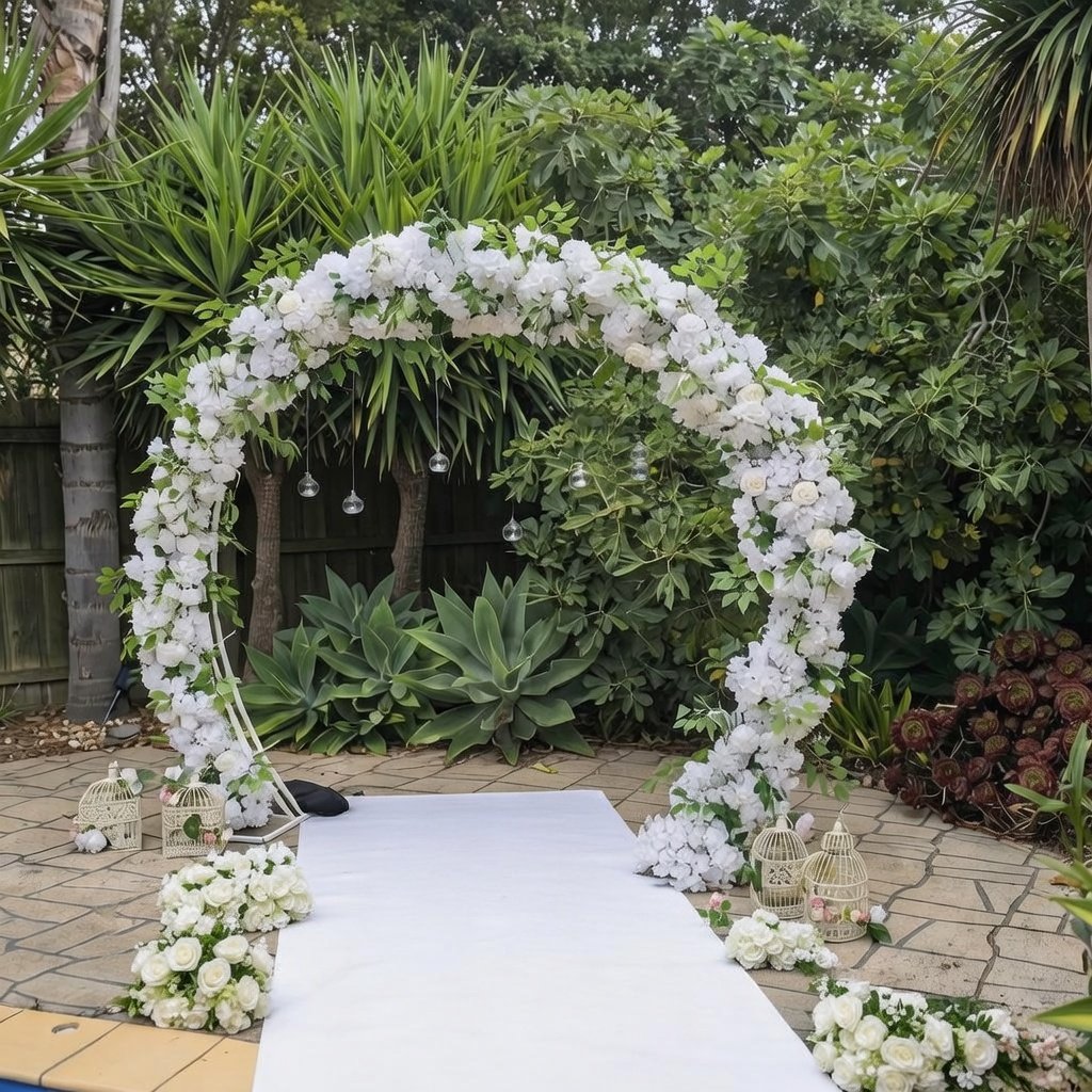 outdoor wedding flower/arch for hire in melbourne