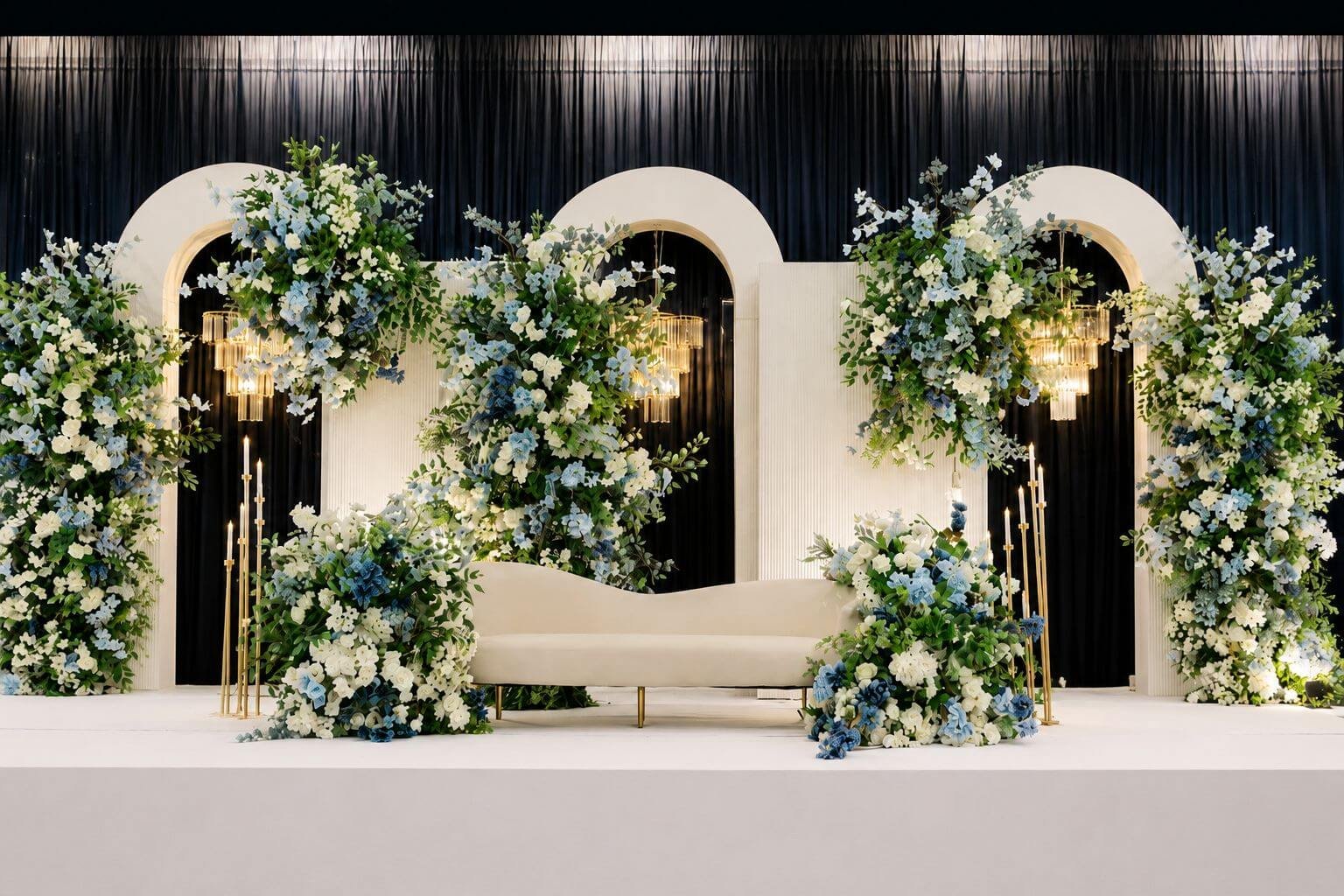 wedding stage floral arrangements