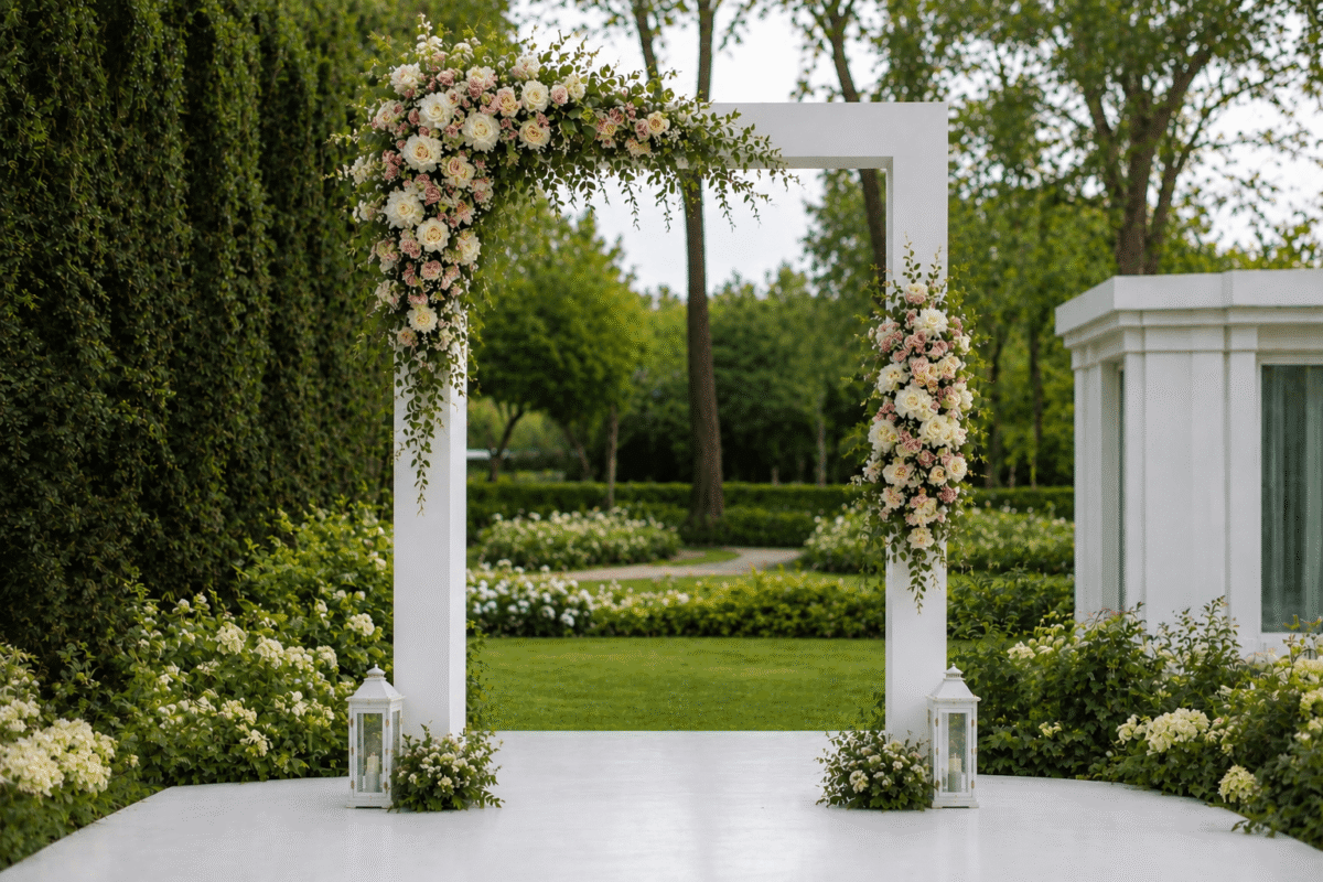 elegant floral wedding arch nmelbourne